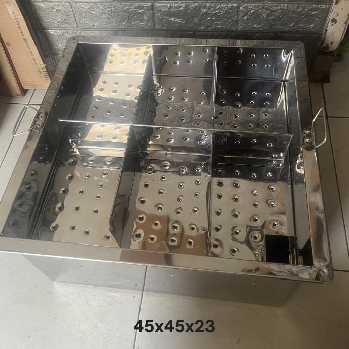 

New Dandang Pentol Bakso Stainless Sekat 6 45X45Cm