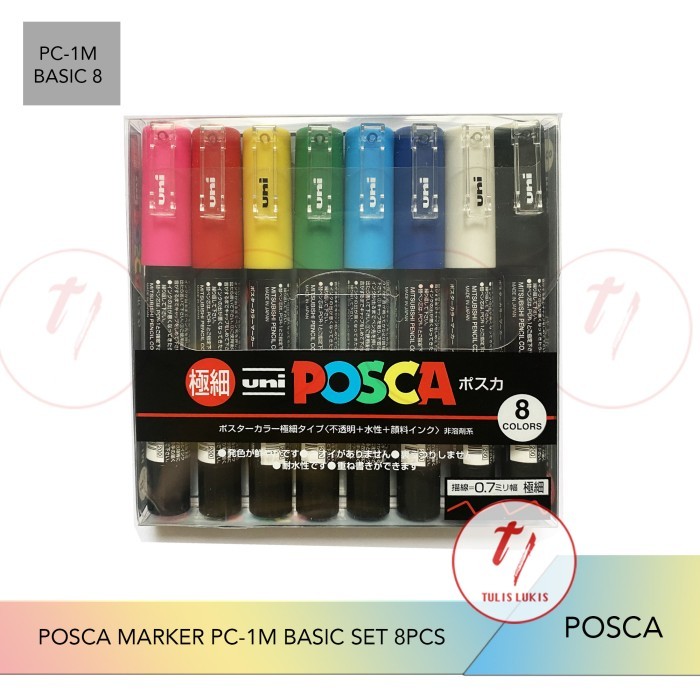 

Spidol Uni Posca Marker PC 1M - Basic 8 Set