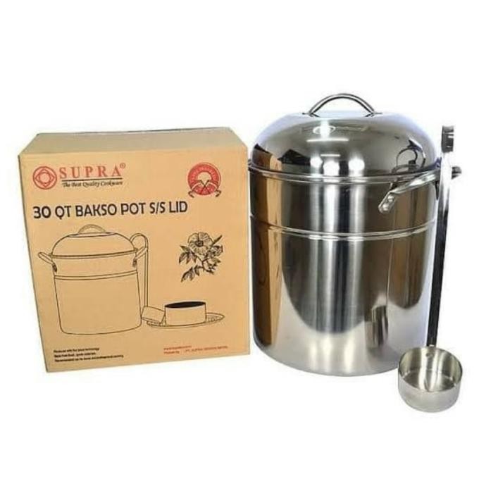

New Supra Panci Tinggi Bakso Malang Tong Baso Supra Tebal 30 Qt Stainless