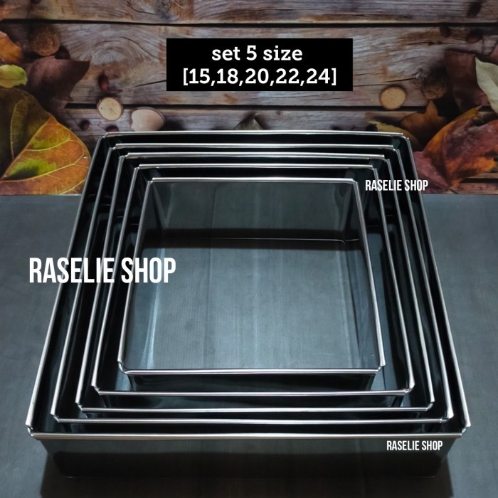 

READY STOCK SET 5 SIZE RING CUTTER SQUARE KOTAK STAINLESS CETAKAN PEMOTONG CAKE