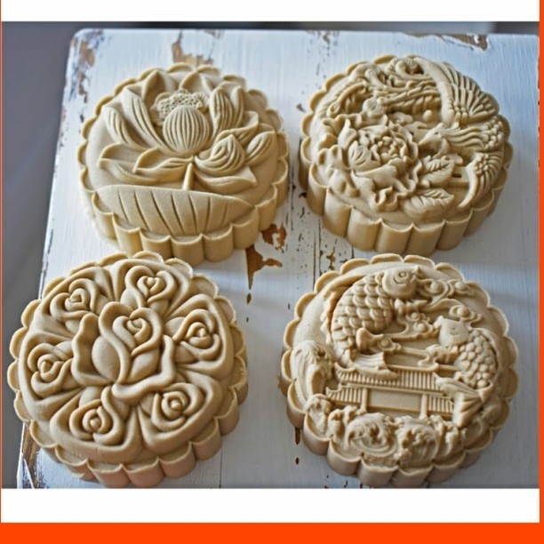 

READY STOCK CETAKAN MOONCAKE FLOWER 2 GRAM BENTUK BUNGA 4 MOTIF COOKIE CUTTER