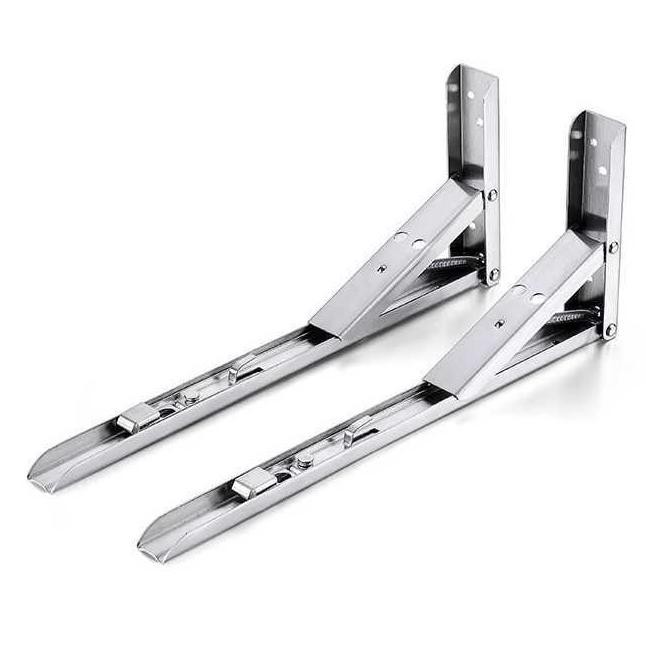 

New Bracket Meja Lipat Bakso Engsel Siku Stainless Steel 65Kg 14 Inch 2Pcs