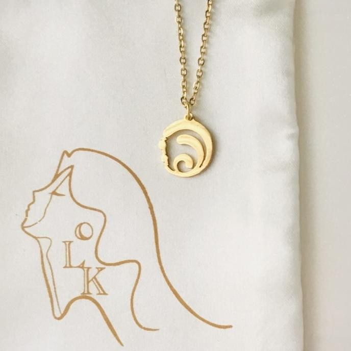 Luna Kitsune Genshin Impact Hydro Vision Kalung Emas 18k