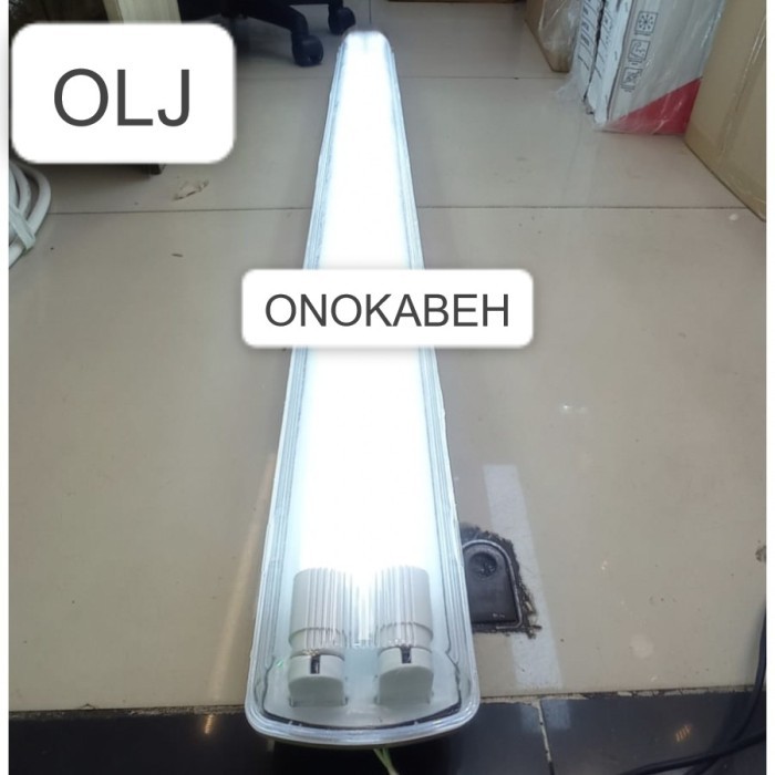 KAP TL LED WATERPROOF IP65 2x36 120cm + LAMPU T8 LED 18 WATT KOMPLIT