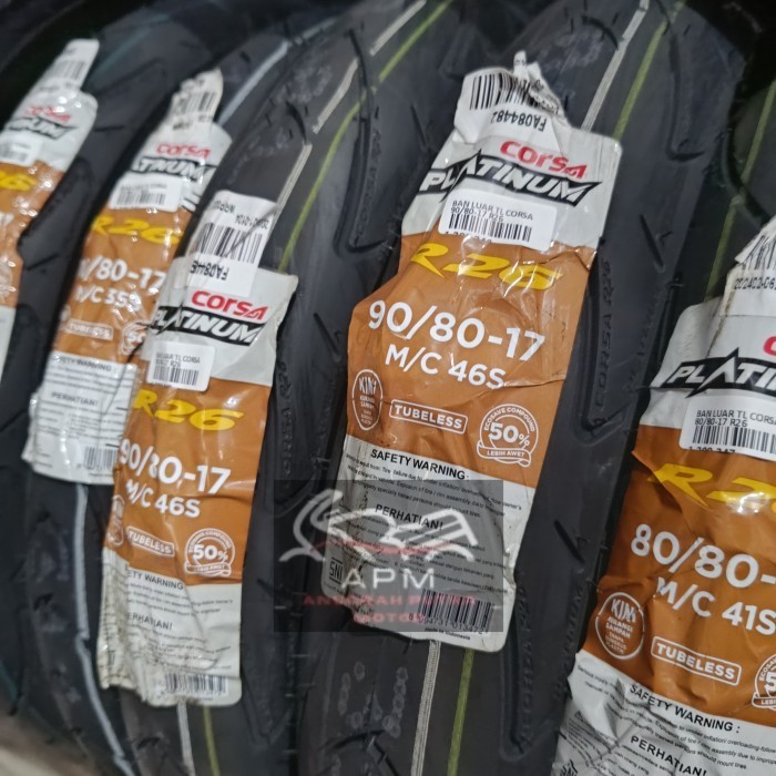 BAN LUAR TUBELESS CORSA PLATINUM R26 70 80 90 100 RING 17 DAN 14