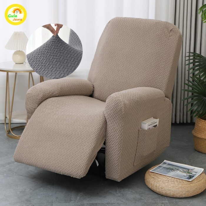 Terbaru Sarung Sofa Recliner Cover Sofa Reclining Sarung Recliner Elastis Velvet Beludru Embos Cover