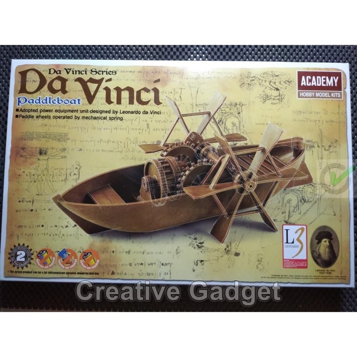 TERBARU - Model Kit Academy - Da Vinci Paddleboat - Perahu Dayung