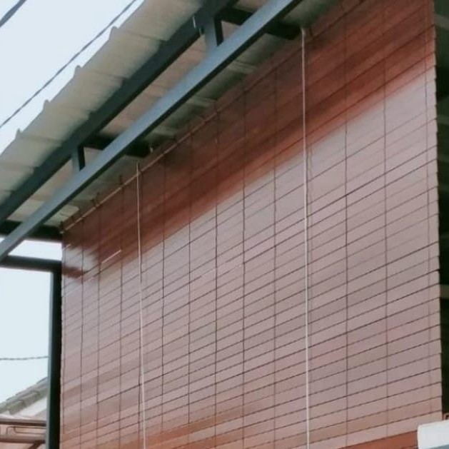 Terbaru Krey Tirai Gulung Outdoor Penahan Tampias Hujan Dan Panas Bahan Pvc Terlaris