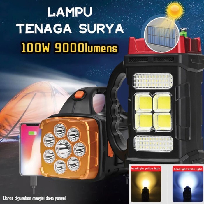 Lampu Emergency Tahan 24 Jam 1000W LED Emergency Lamp Senter Camping Multifungsi