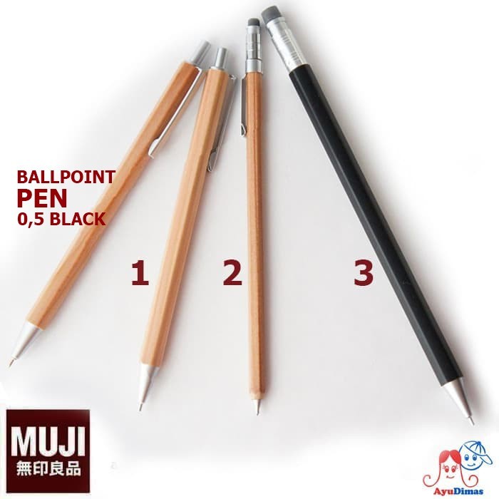 Muji Wooden Hexagonal Mechanical Pencil Mini / Pensil Mekanik