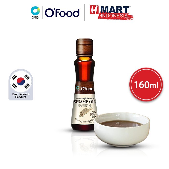 

Chung Jung One O'Food Sesame Oil - Minyak Wijen Dengan 100% Wijen Asli Korea 160Ml