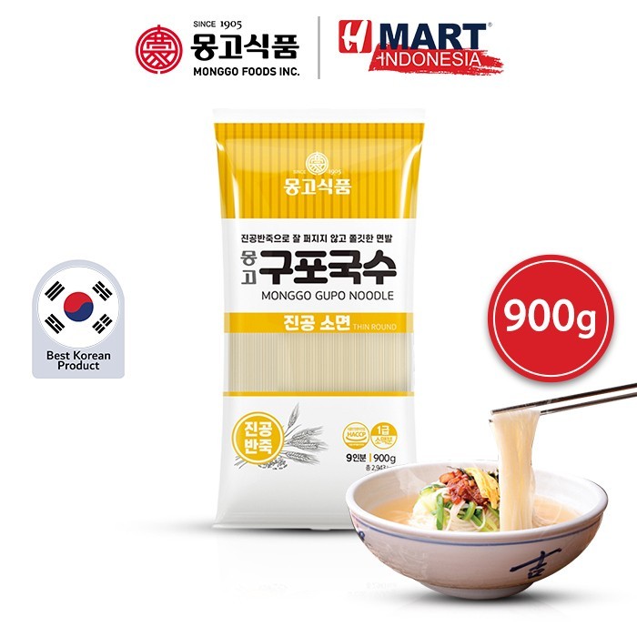 

Monggo Gupo Noodle Thin Round - Kupo Guksu - Mi Kering Gandum Korea 900G