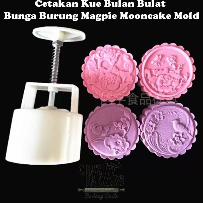 

BEST SELLER CETAKAN KUE BULAN BULAT BUNGA BURUNG MAGPIE MOONCAKE MOLD