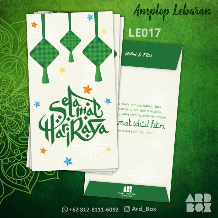 

New! Amplop Angpao Lebaran Custom Nama Idul Fitri Terbaru Murah Unik LE017 Idul Fitri