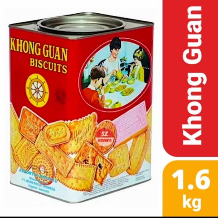 

New! Biskuit Kue Lebaran Khong Guan Kaleng Merah 1600gr Idul Fitri