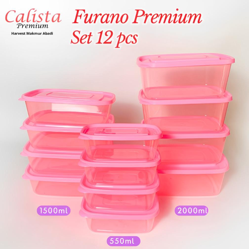 Termurah Toples Plastik Calista Furano Premium Set 12 Pcs/Food Container/Food Preparation/Toples Kul
