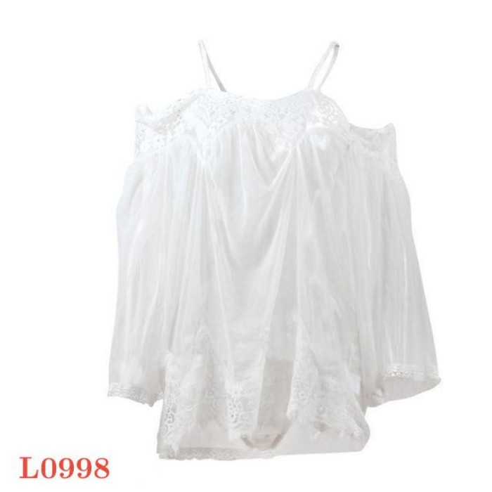 L0998 Baju Tidur Haram Sexy Jumbo Big Size Babydoll Putih Transparan