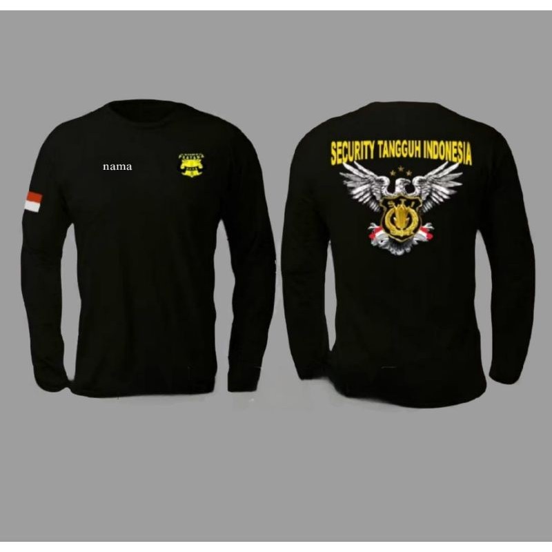 KAOS DISTRO LENGAN PANJANG SECURITY TANGGUH INDONESIA (request nama)-T-SHIRT KEREN LAGI TREND-BAHAN 