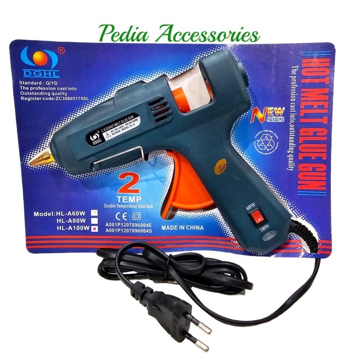 Alat Lem Tembak Besar/GlueGun DGHL 2 TEMP 60/100Watt + Free 1pcs lilin