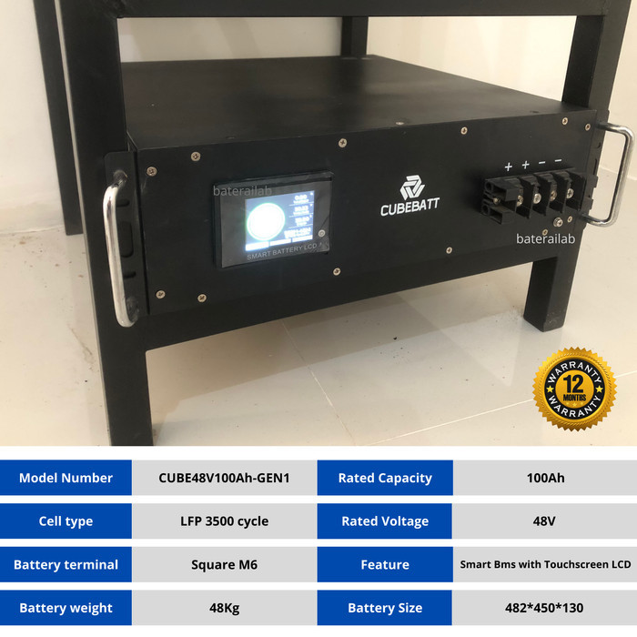 BATERAI LIFEPO4 48V 100AH UNTUK SOLAR PANEL UPS EV MOTOR LISTRIK
