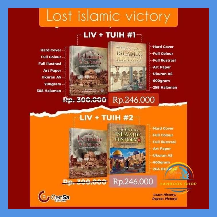 BUKU LOST ISLAMIC VICTORY & THE UNTOLD ISLAMIC HISTORY JILID 1 2