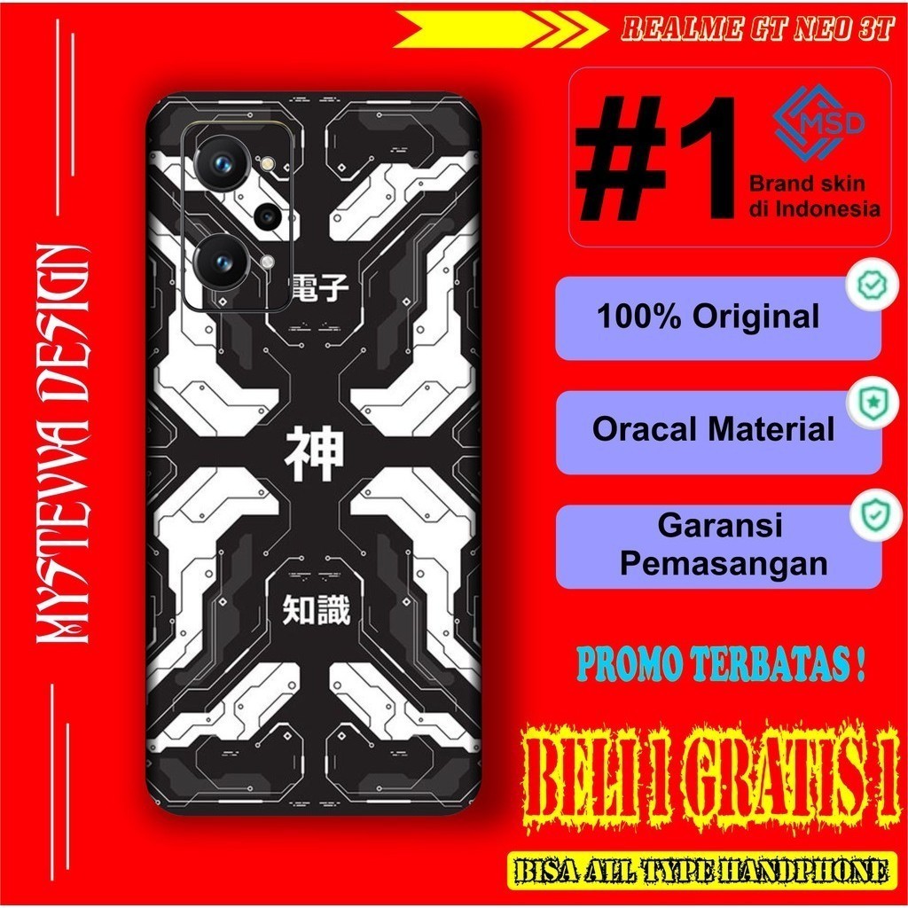 

Terlaris Realme GT Neo 3T Garskin Stiker Custom Case Laminasi Tebal COD