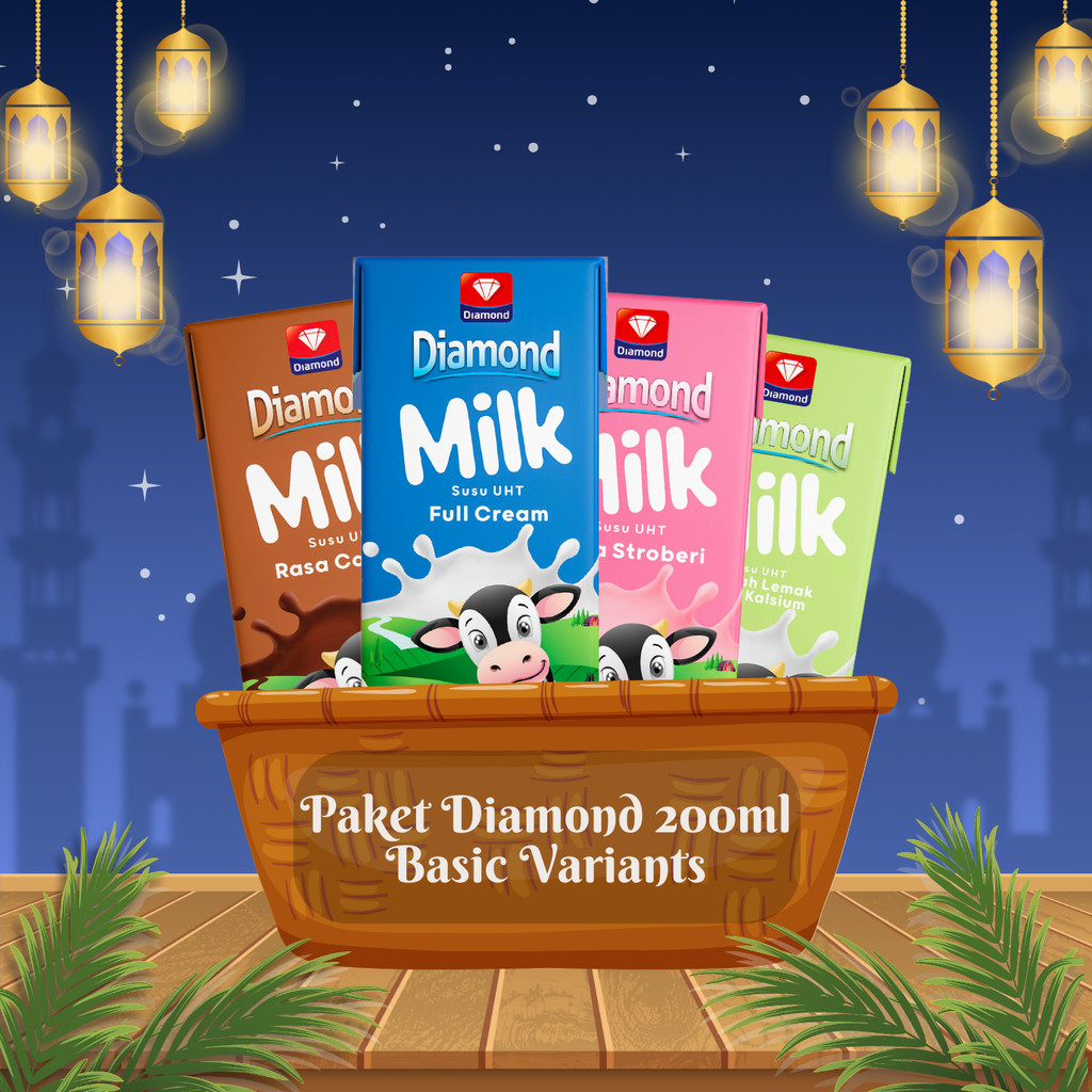 

Diamond Milk Susu UHT 200ml Basic Variants