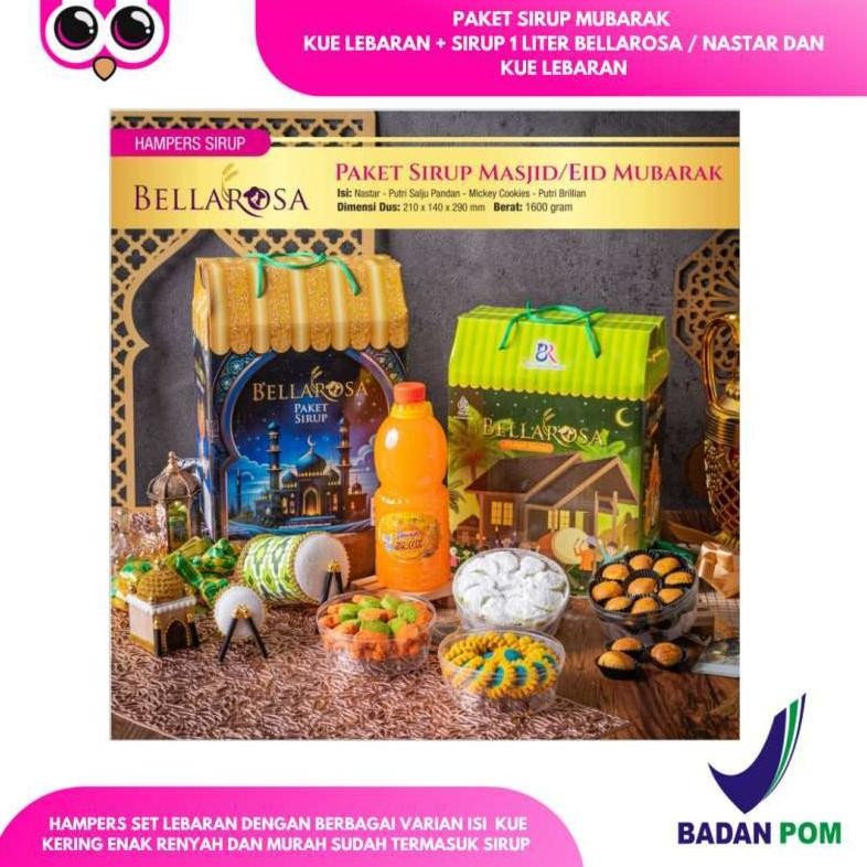 

[ 6 & 7 ] MUBARAK PAKET SIRUP 1 LITER /PAKET KUE LEBARAN + SIRUP 1 LITER BELLAROSA / NASTAR DAN KUE LEBARAN