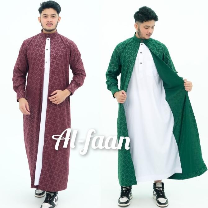 Jubah Reguler luaran manset Jubah Gamis Pria Jubah pria muslim jubah alfaan jubah sultan mewah Panja