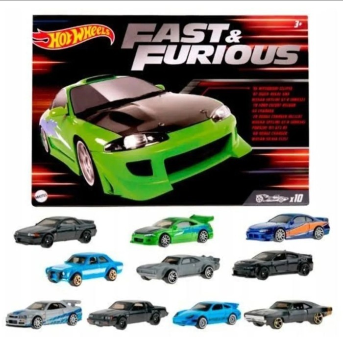 HOTWHEELS BOX FAST AND FURIOUS SET 2023 (SEGEL ISI 10PCS)