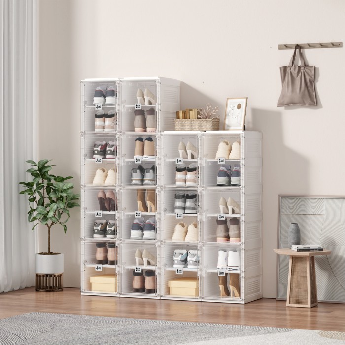 ANTBOX Kotak Sepatu Plastik Transparan Tebal Box Sepatu Lipat