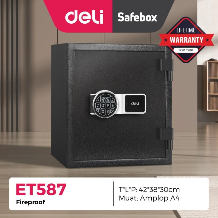 Deli Safe Box - Brankas Digital Fireproof ET587