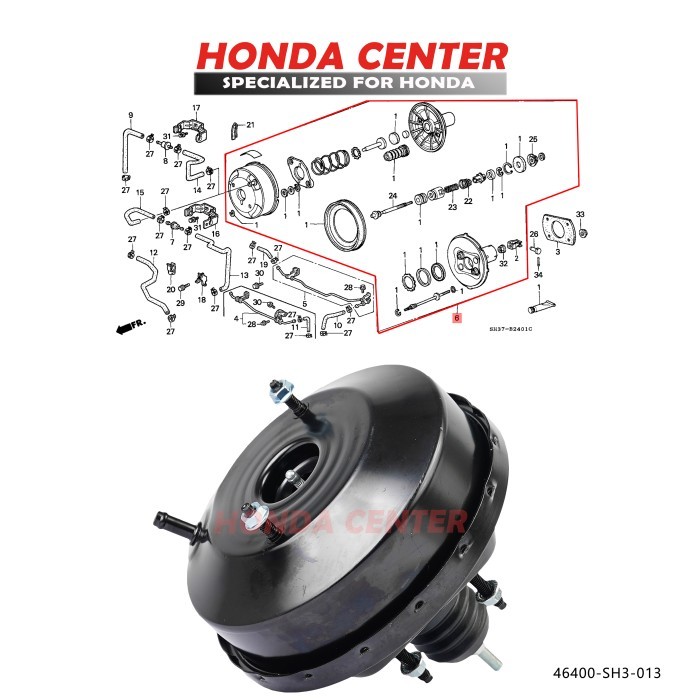 Brake booster boster rem civic nouva  nova lx grand civic