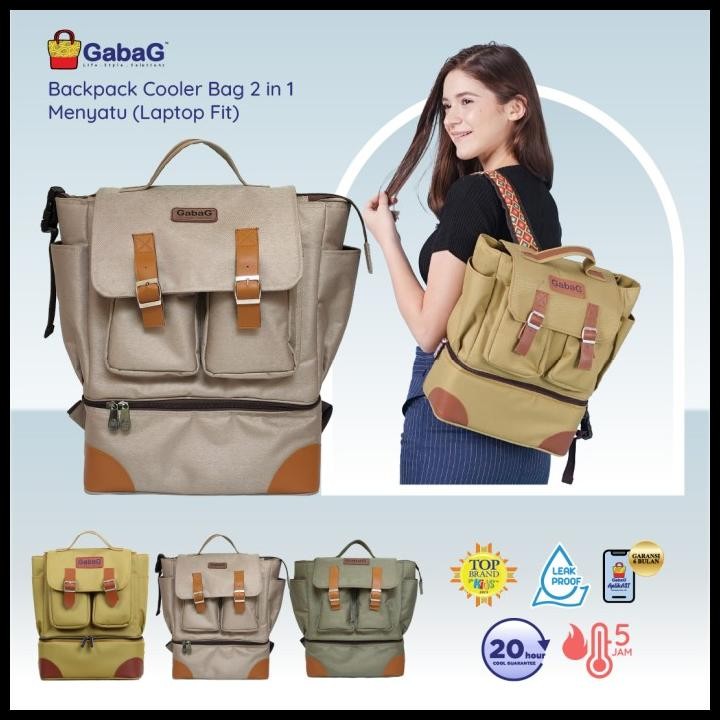 Terlaris Gabag Tas Asi - Backpack Cooler Bag 2 In 1 Lemon / Hazel / Zenia ( Laptop Fit) Good Quality