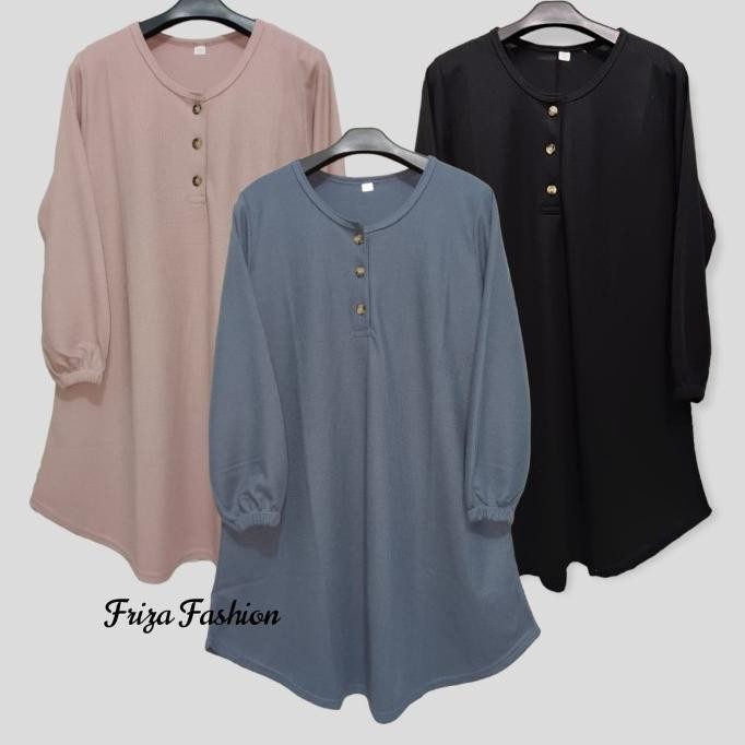 TUNIK KAOS POLOS WANITA BUSUI KANCING DEPAN