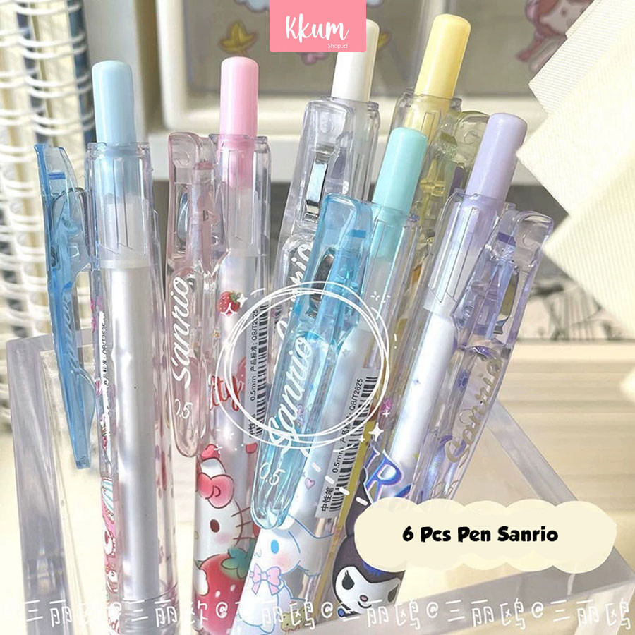

Promo 6 Pcs Pulpen Gel St 0.5Mm/ Gel Pen Mekanik Sanrio Hitam Diskon