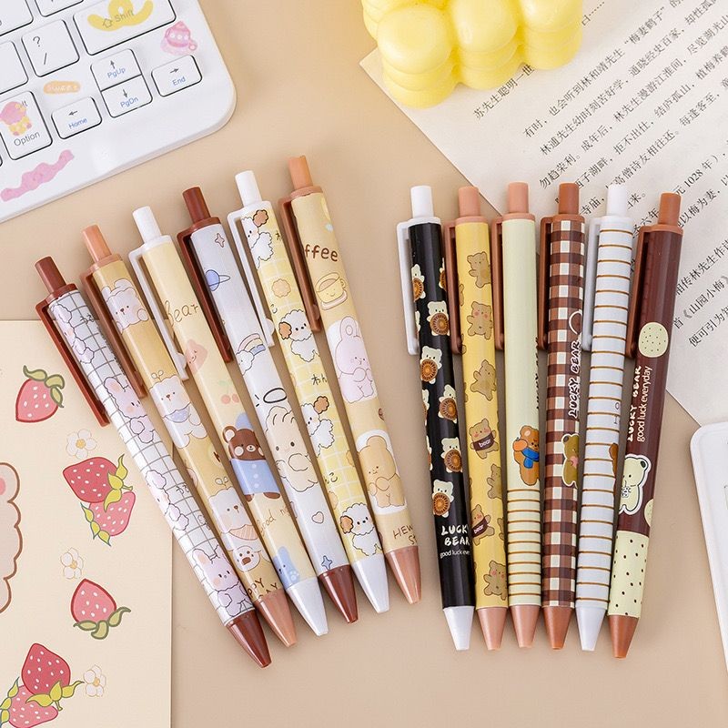 

Promo (1 Pack Isi 6 Pcs) Pulpen Gel Mekanik Motif Bear #St088 / Ballpoint 0.5Mm Pn0376 / Pena Gel