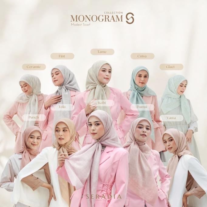 Seradia Hijab Segi Empat Monogram S