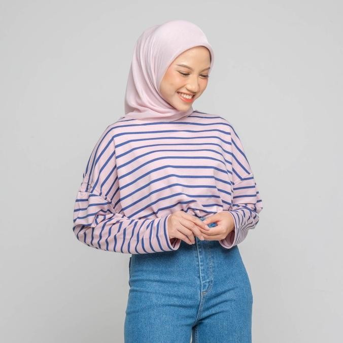 HijabChic Ulyani Pink Stripe Top