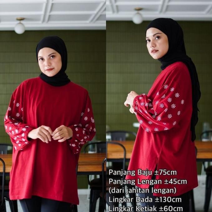 Atasan Wanita Kaos Lengan Panjang Jumbo LD 130 Femonritch