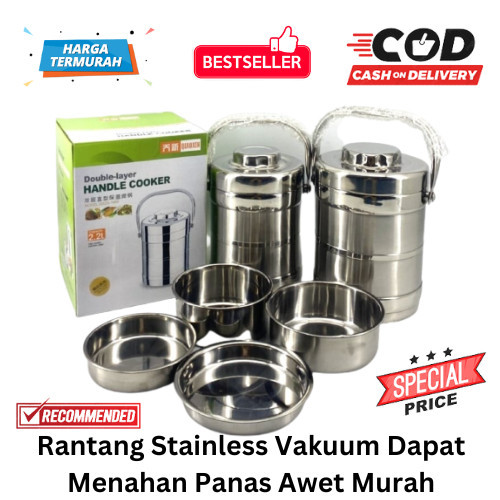 Rantang Stainless Vakum Dapat Menahan Panas Rantang Bekal Rantang Nasi
