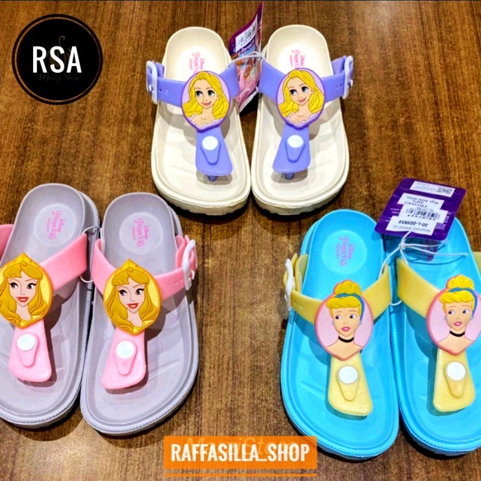 Sandal Zandilac Cewek Disney Princess Sandal Anak Slip On Perempuan