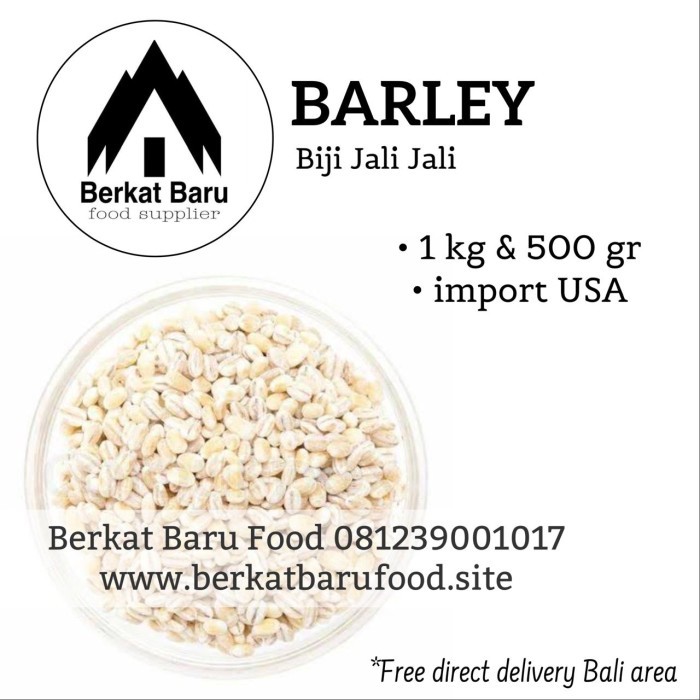 

TERMURAH Organic Pearl Barley / Biji Jali Jali / Biji Barley Organik 1 Kg