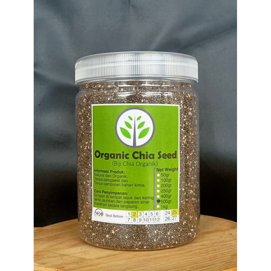 

HARGA DISKON Organic Chia Seed 500 gram (1/2kg) BPOM HALAL/ Organic Black Chia Seed