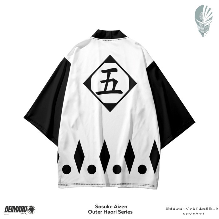 Kostum Jepang Haori Sosuke Aizen Outer Motif Cardigan Unisex Jepang