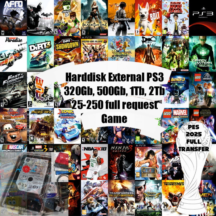 Harddisk external PS3 full game