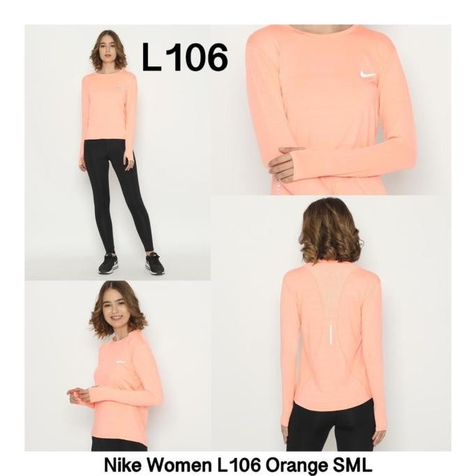 Sale Kaos Lengan Panjang Dri-Fit Olahraga Wanita Nike L106