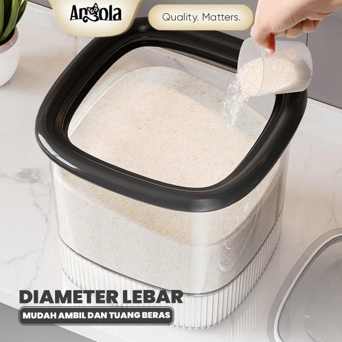 Promo Angola Dispenser Beras Anti Kutu E50-E51 Rice Bucket Dispenser Tempat Penyimpanan Beras / Temp