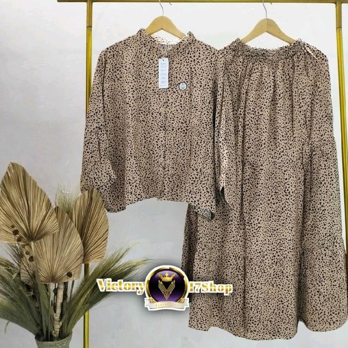 Kondangan Outer Lucu One Set Rok/ Satu Setelan Wanita Ai Fashion Terbaru Motif Macan Cantik Model