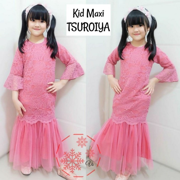IS944 Gamis Duyung Brukat Anak / Gamis Brukat Anak Maxi Tsuroiya 4-5 Tahun NEW